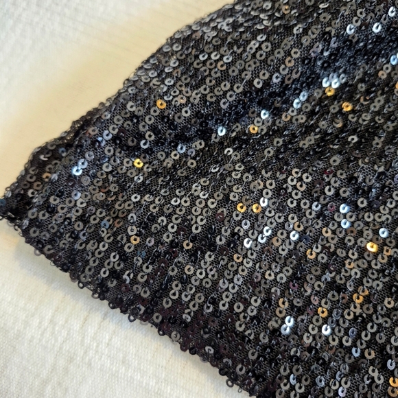 Mustard Seed women's size Large black mini sequined covered romper pockets NWT - Picture 5 of 10